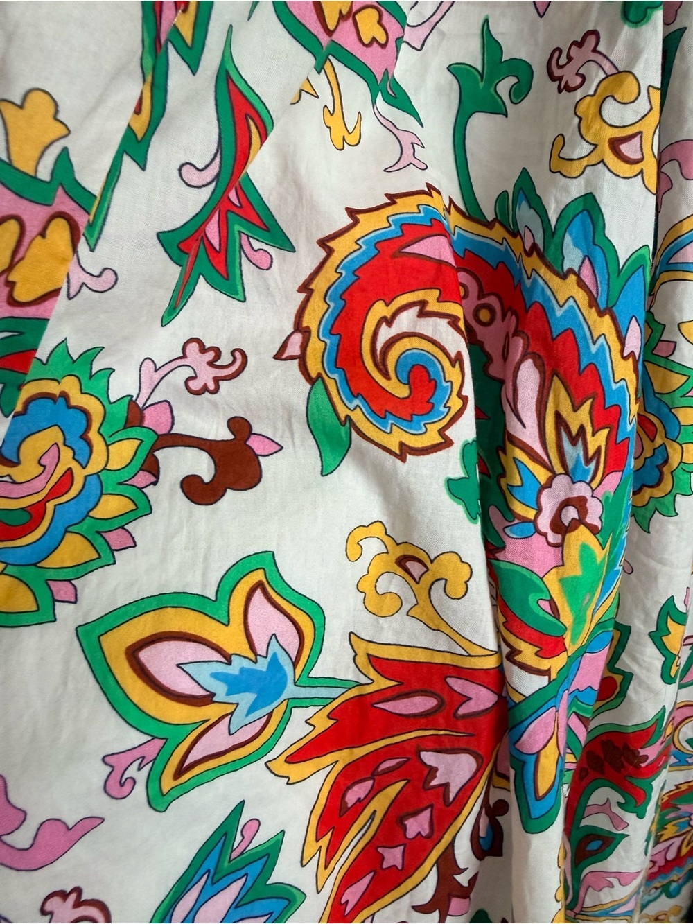 Boden Women’s Paisley Azure Cotton Dress with Bright Accent Colors 8P - Picture 7 of 8